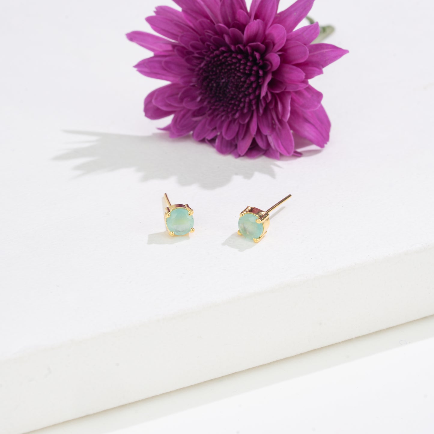 Timeless Round-Cut Changeable Frame Stud Earrings with Multi-Coloured Stones Box