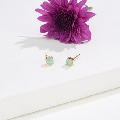 Timeless Round-Cut Changeable Frame Stud Earrings with Multi-Coloured Stones Box