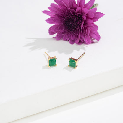 Radiant Square-Cut Changeable Frame Stud Earrings with Multi-Coloured Stones Box