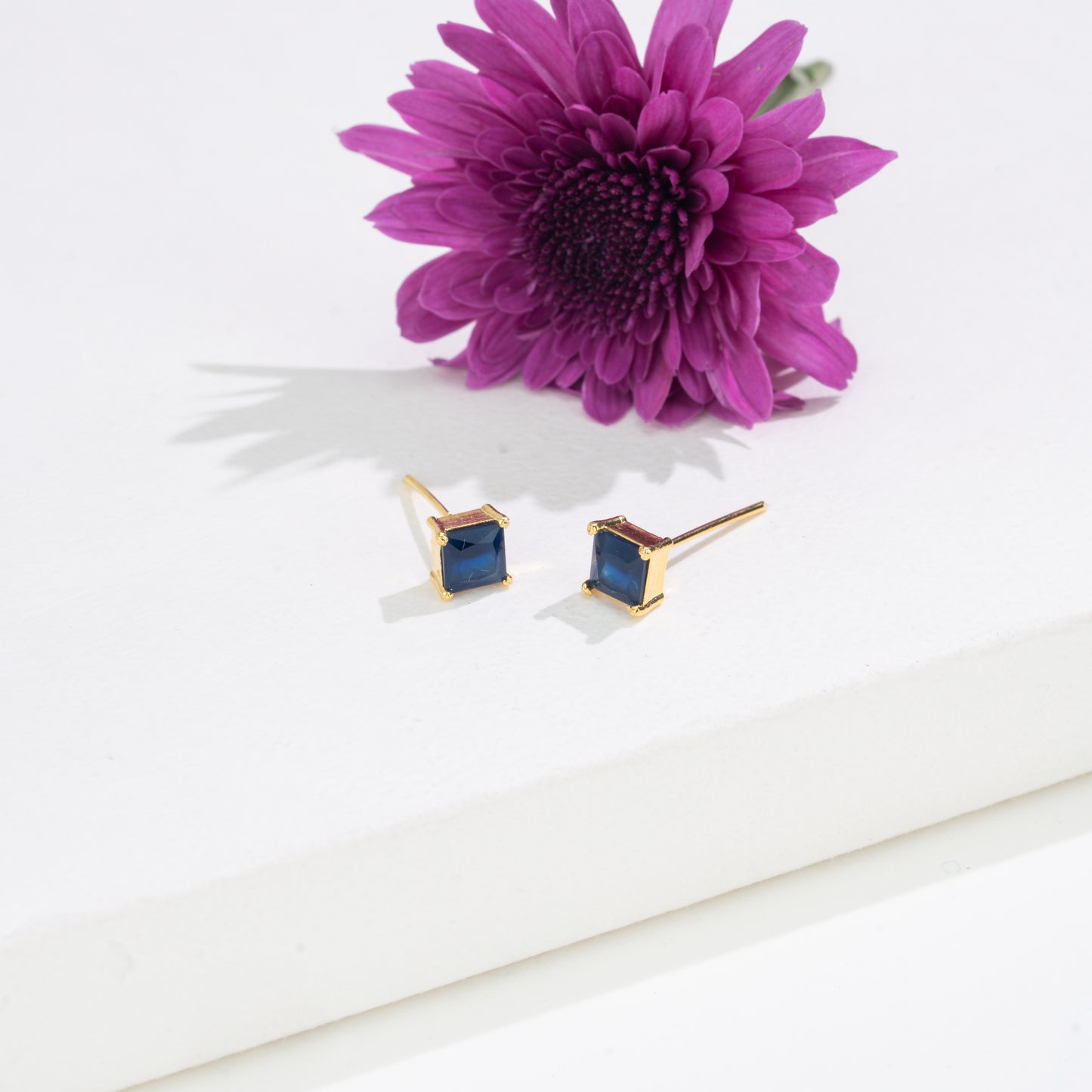 Radiant Square-Cut Changeable Frame Stud Earrings with Multi-Coloured Stones Box