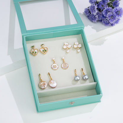 Elegant Freshwater Pearl Earrings Gift Box