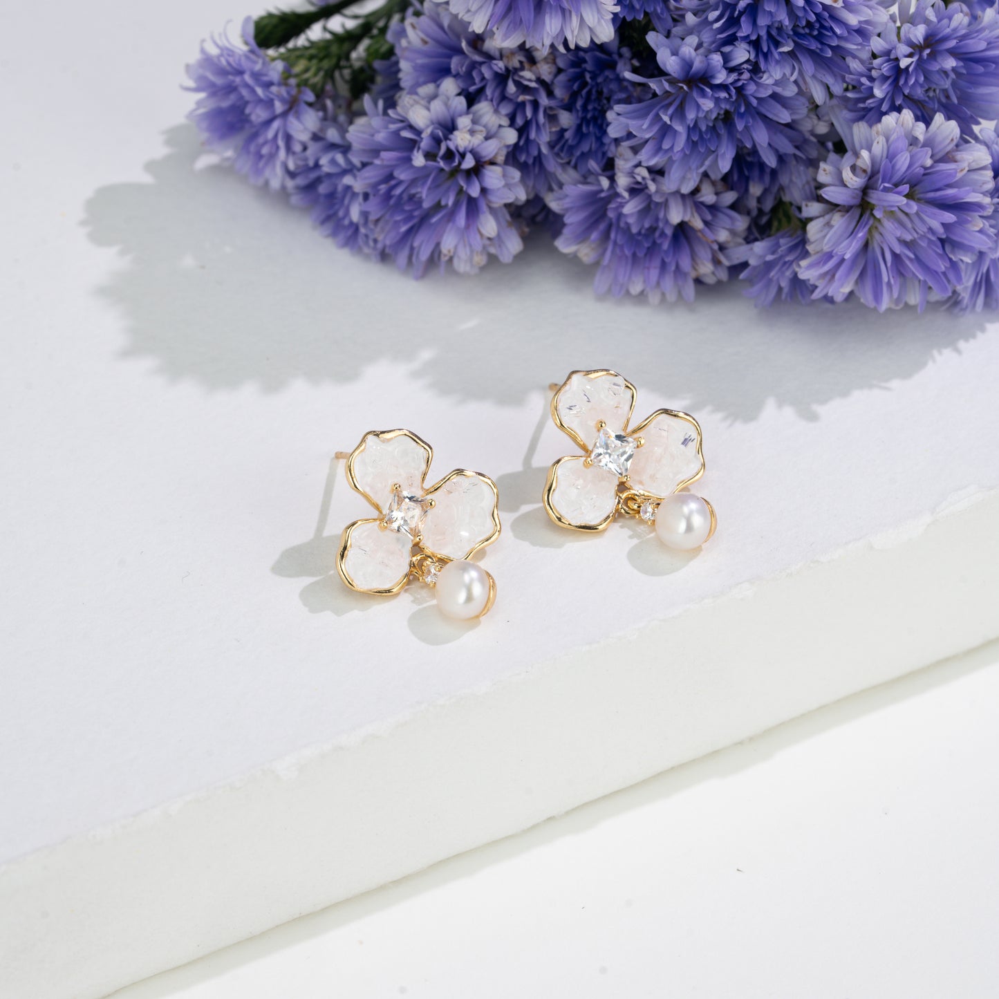 Elegant Freshwater Pearl Earrings Gift Box