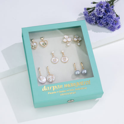 Elegant Freshwater Pearl Earrings Gift Box