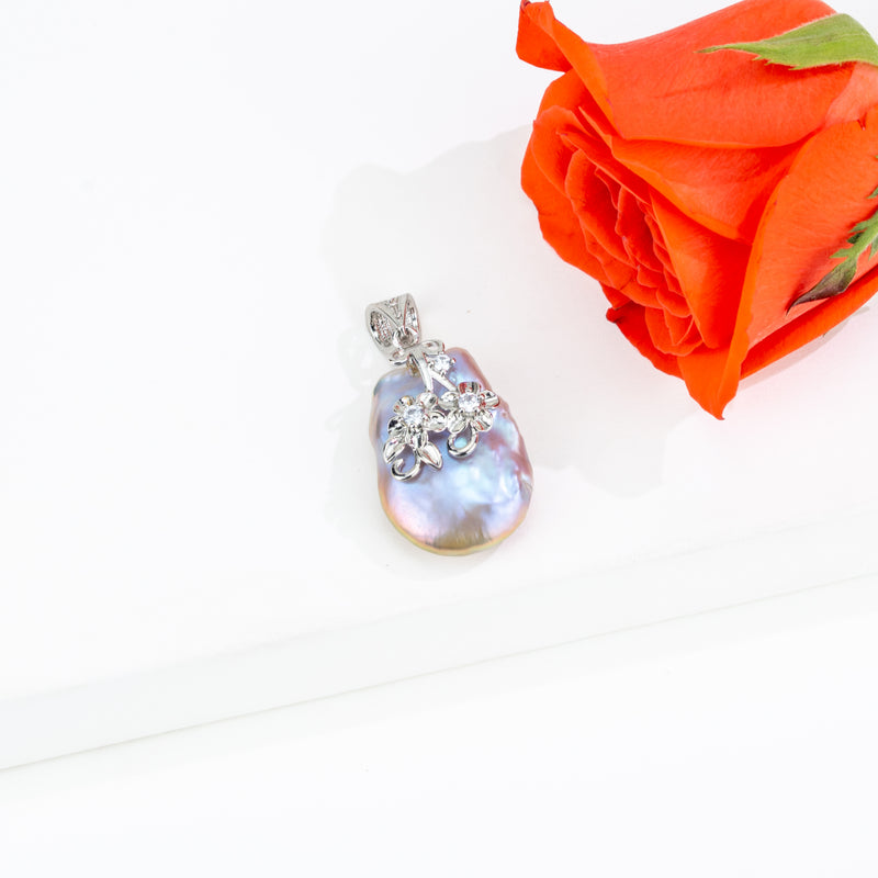 Graceful Pink Baroque Freshwater Pearl Locket