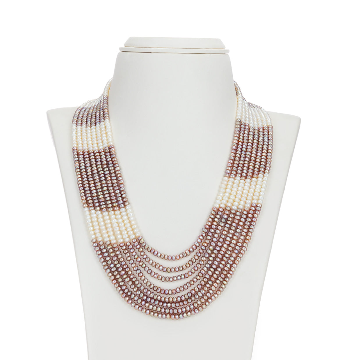 3.0-4.0mm Multicolor Button Freshwater Pearl Necklace Set - AA Quality