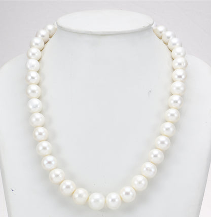 10.0-11.0mm White Round Freshwater Pearl Necklace Set - AAA Quality