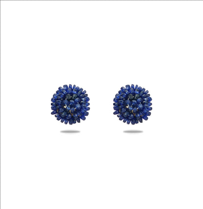 Real Blue Sapphire Stud Earrings