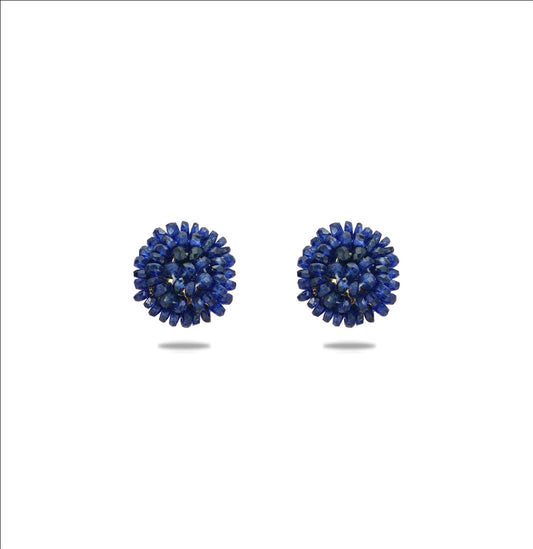 Real Blue Sapphire Stud Earrings
