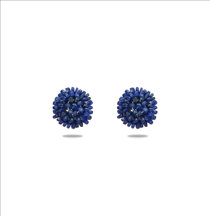 Real Blue Sapphire Stud Earrings