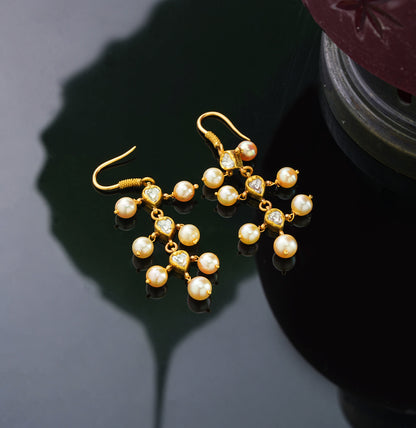 Sparkly Polki Hanging Earring