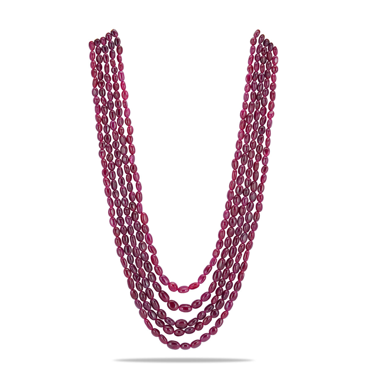 Oval Natural Ruby Necklace