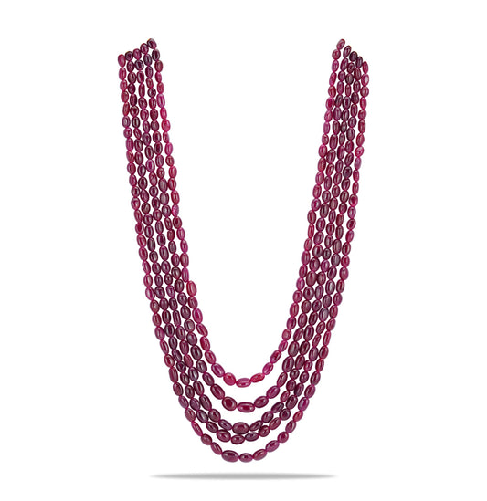 Oval Natural Ruby Necklace