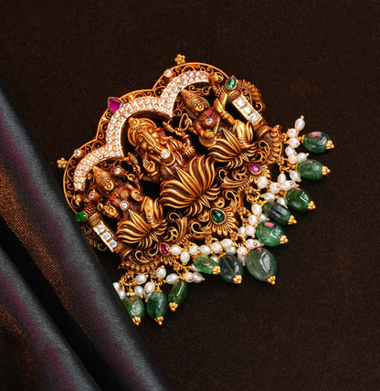 Blessed lord Ganesh Laxmi Saraswathi Gold Locket