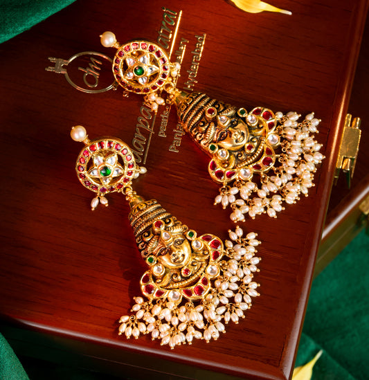 Luxe Pearl and Ruby Earring