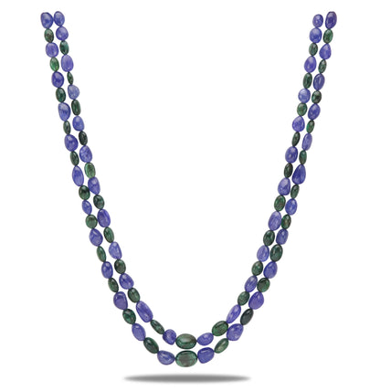 Natural Emerald Tanzanite Beads Necklace