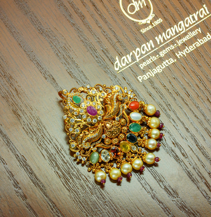 Casual Navratan Gold Stone Locket