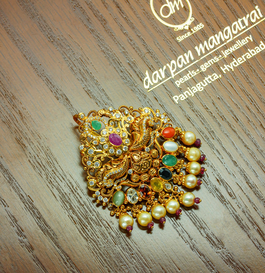 Casual Navratan Gold Stone Locket