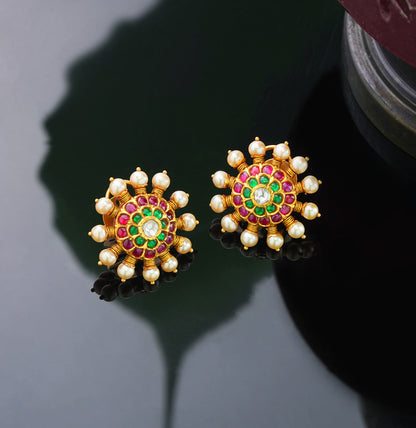 Elegant Ruby & Emerald Kundan Tops