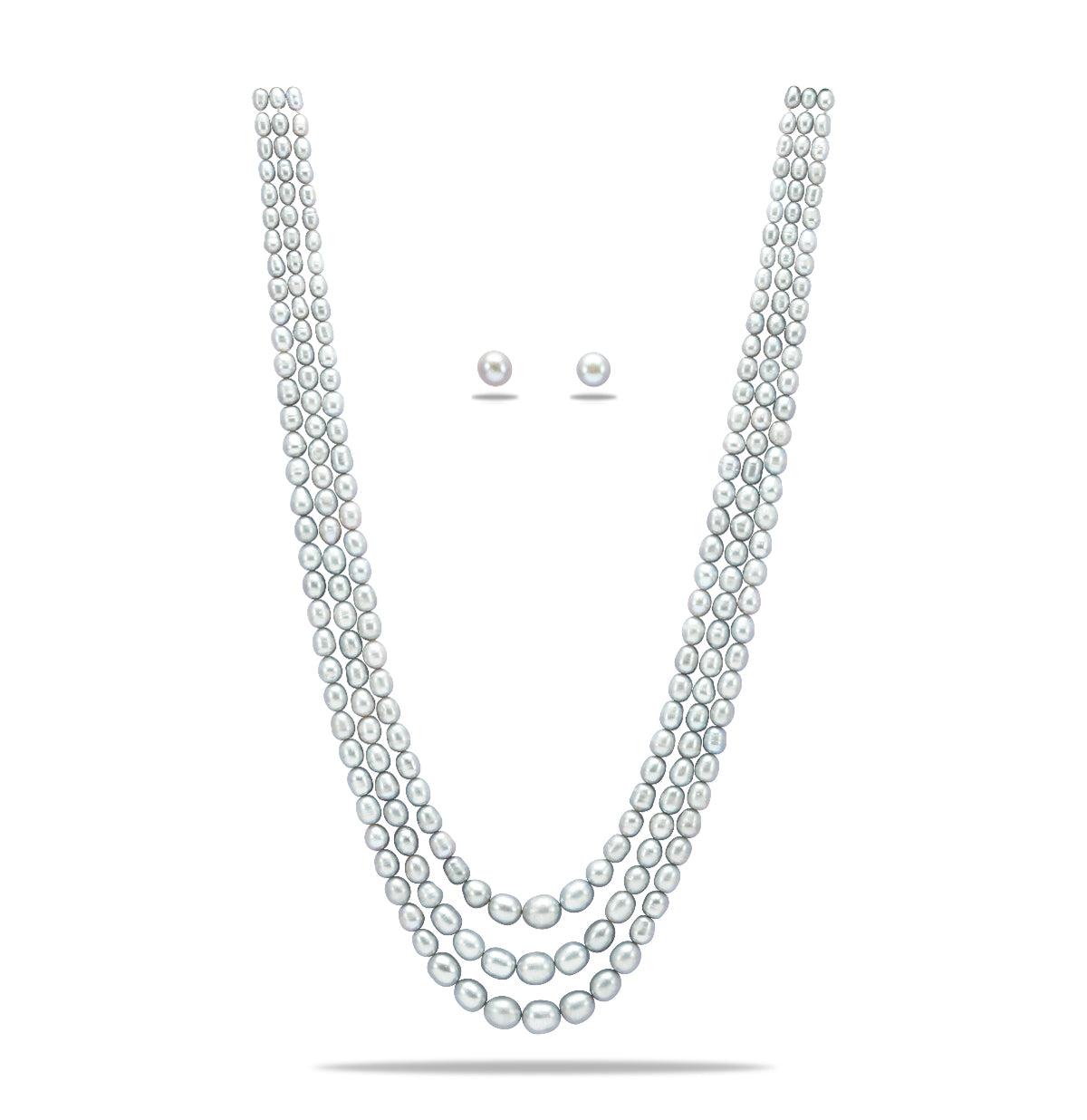 Grading Grey Drop Freshwater Pearl Necklace Set - AA Quality