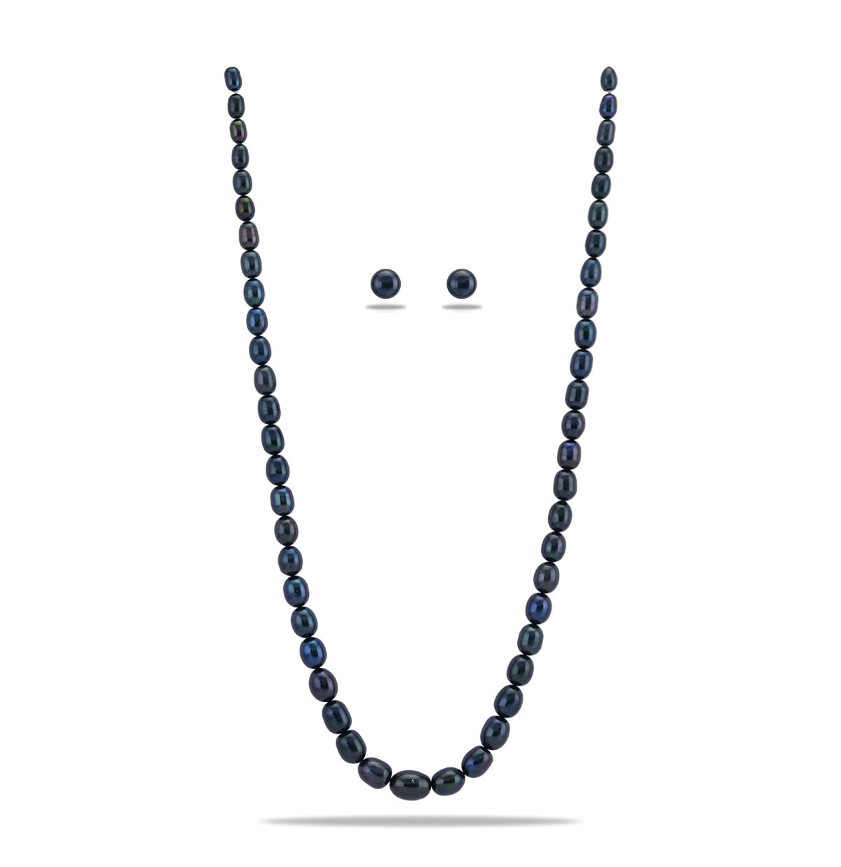 Grading Black Drop Freshwater Pearl Necklace Set - A Quality