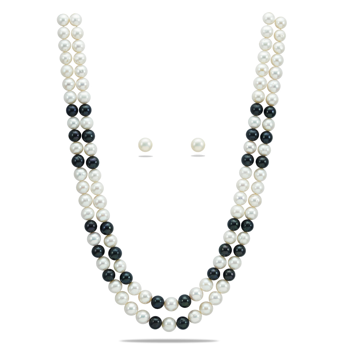 Grading Multicolor Near Round Freshwater Pearl Necklace Set - A Quality