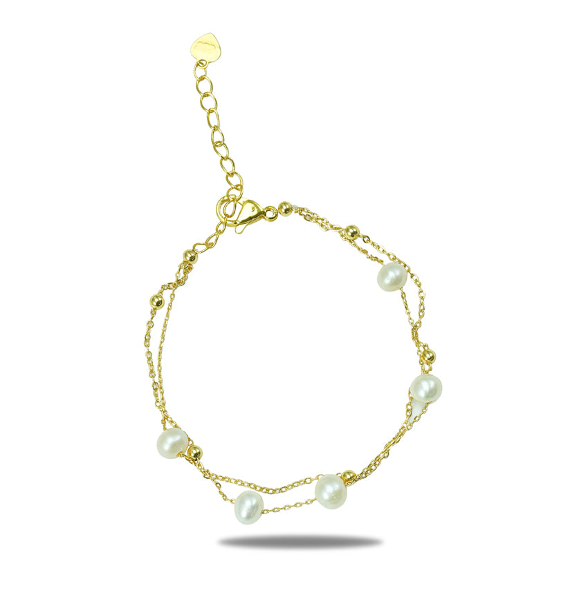 Beautiful White Round Freshwater Pearl Bracelet