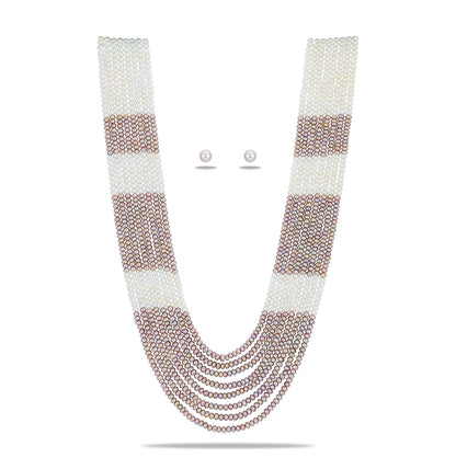 3.0-4.0mm Multicolor Button Freshwater Pearl Necklace Set - AA Quality