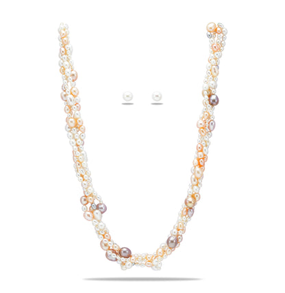 9.0-10.0mm Multicolor Mix Fancy Freshwater Pearl Necklace Set - AA Quality