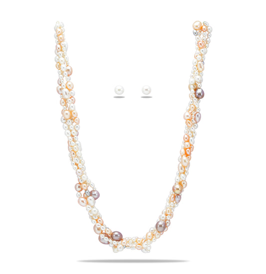 9.0-10.0mm Multicolor Mix Fancy Freshwater Pearl Necklace Set - AA Quality