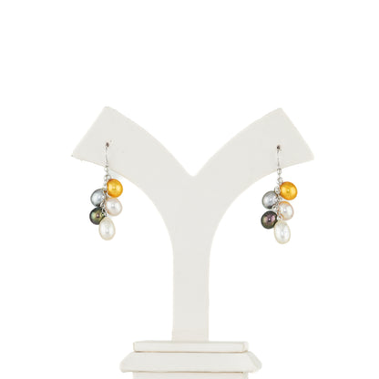 Adorable  Multicolor Drop Freshwater Pearl Hanging Earrings