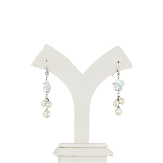 Shimmering Baroque Freshwater Pearl Dangling Earrings