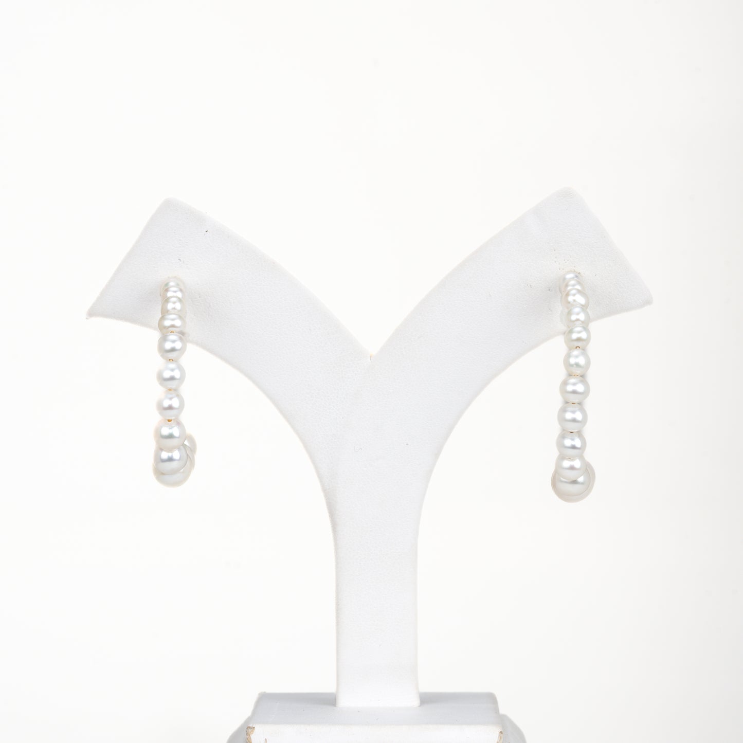 Elegant White Freshwater Pearl Hoop Earring