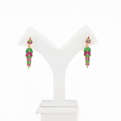 Adorable Fancy Red And Green Dangling Earring