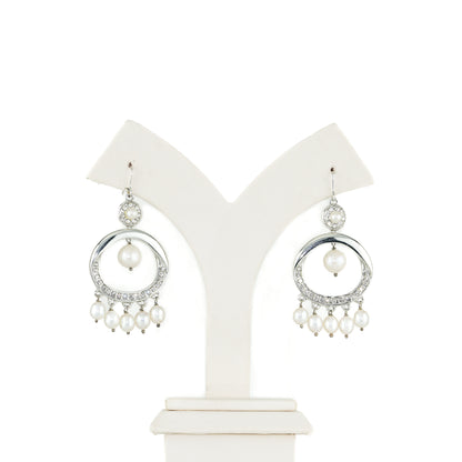 Classic White Mix Freshwater Pearl Chand Bali