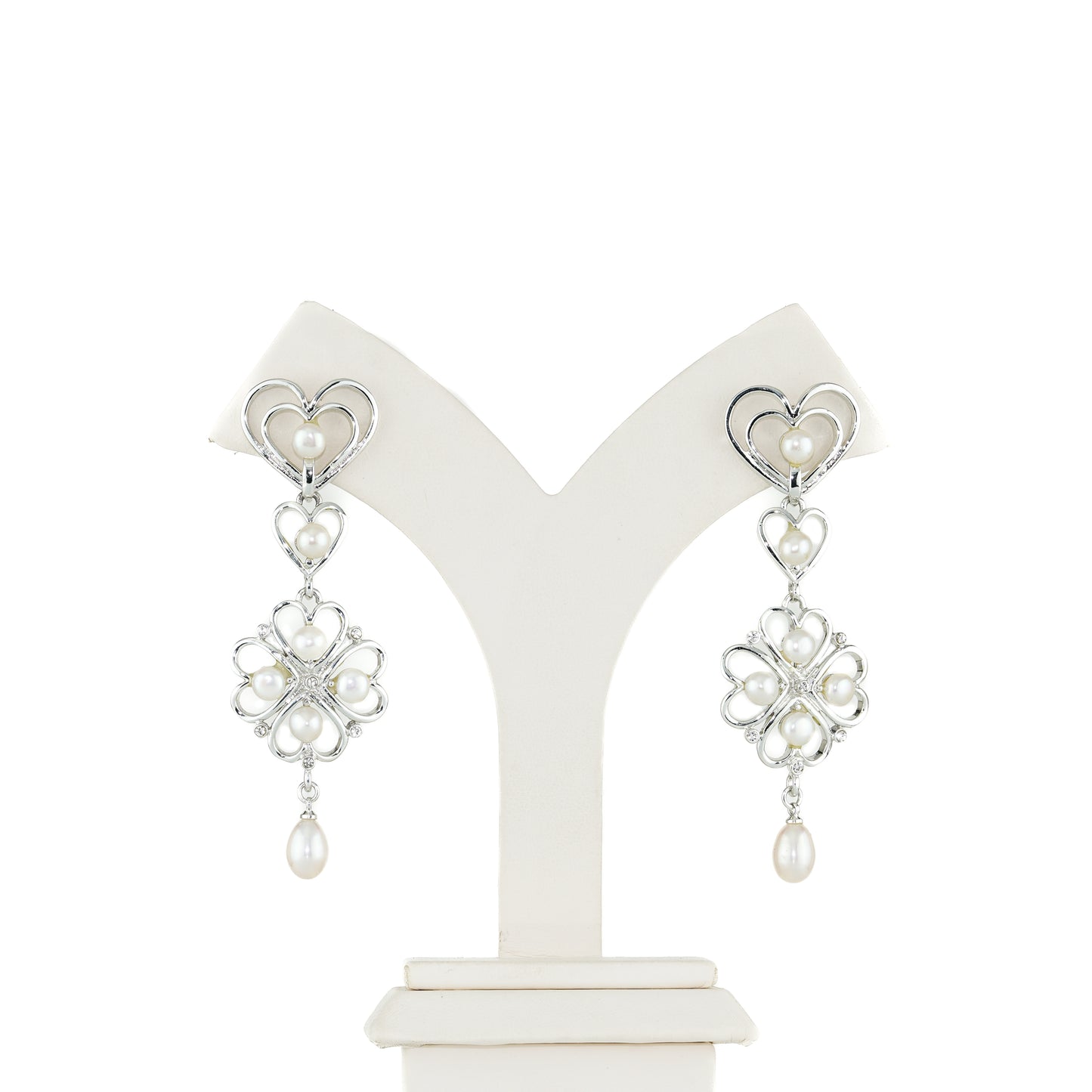 Durable Mix White Freshwater Pearl Dangling Earrings