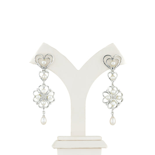 Durable Mix White Freshwater Pearl Dangling Earrings