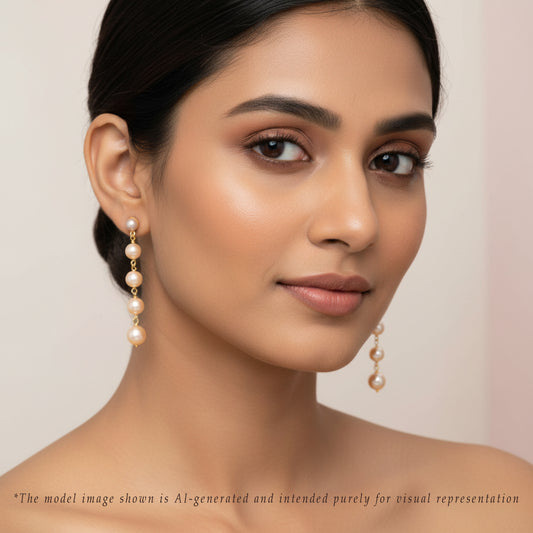 Superior Pink Mix Freshwater Pearl Hanging Earrings