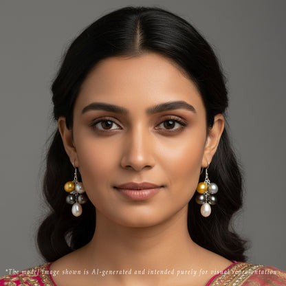 Adorable  Multicolor Drop Freshwater Pearl Hanging Earrings