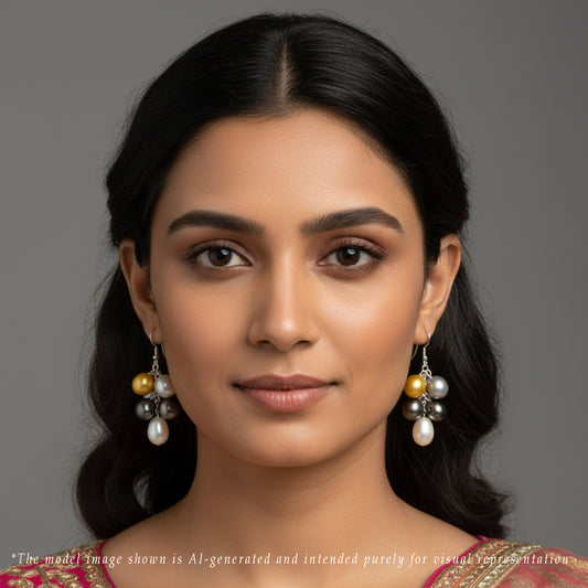 Adorable  Multicolor Drop Freshwater Pearl Hanging Earrings