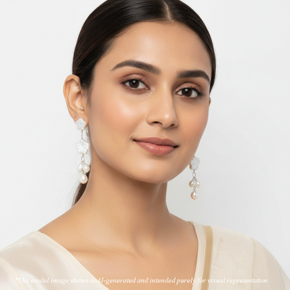 Shimmering Baroque Freshwater Pearl Dangling Earrings