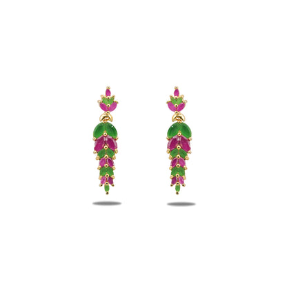 Adorable Fancy Red And Green Dangling Earring