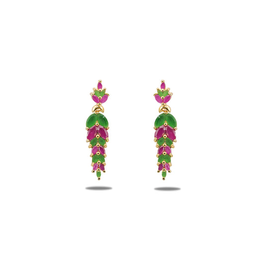 Adorable Fancy Red And Green Dangling Earring
