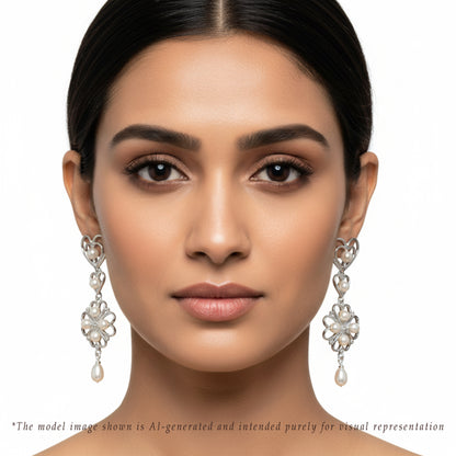 Durable Mix White Freshwater Pearl Dangling Earrings