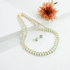 Natural Emerald With 6.0-7.0mm Near Round  Freshwater Pearl Necklace Set-AA Quality