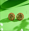 Alluring Gold Stone Earring