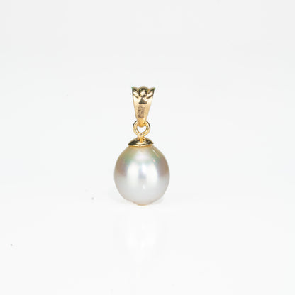 12.0-13.0mm Luminous White Drop South Sea Pearl With 18K Yellow Gold Pearl Locket