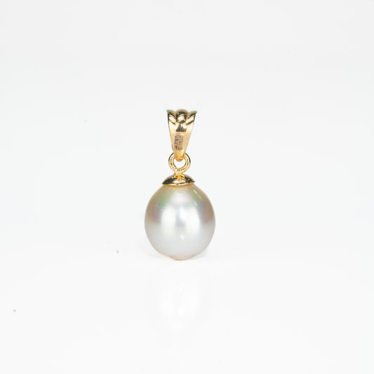 12.0-13.0mm Luminous White Drop South Sea Pearl With 18K Yellow Gold Pearl Locket