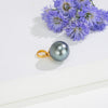 14.0-15.0mm Radiant Black Tahitian Pearl With 22K Yellow Gold Pearl Locket