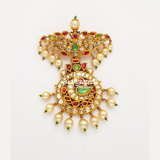 Engraved Kundan Locket