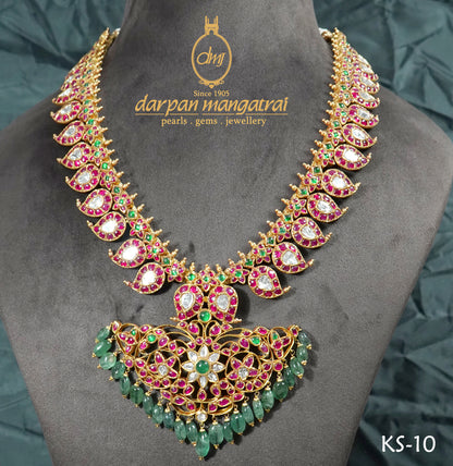 Vintage Ruby And Emerald Mango Necklace